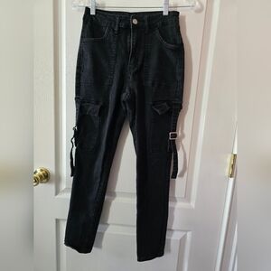 Unk Black Skinny Pants with Pockets